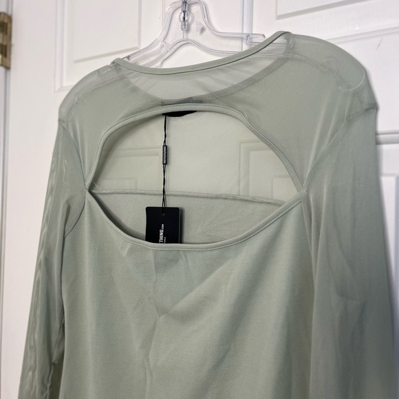 NWT Pretty Little Thing Green Mesh Bodice Cut Out Mini Dress 10 - Picture 3 of 11